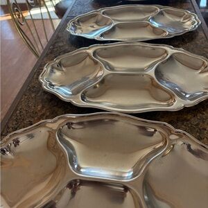 4 Stainless steel Serving Trays
